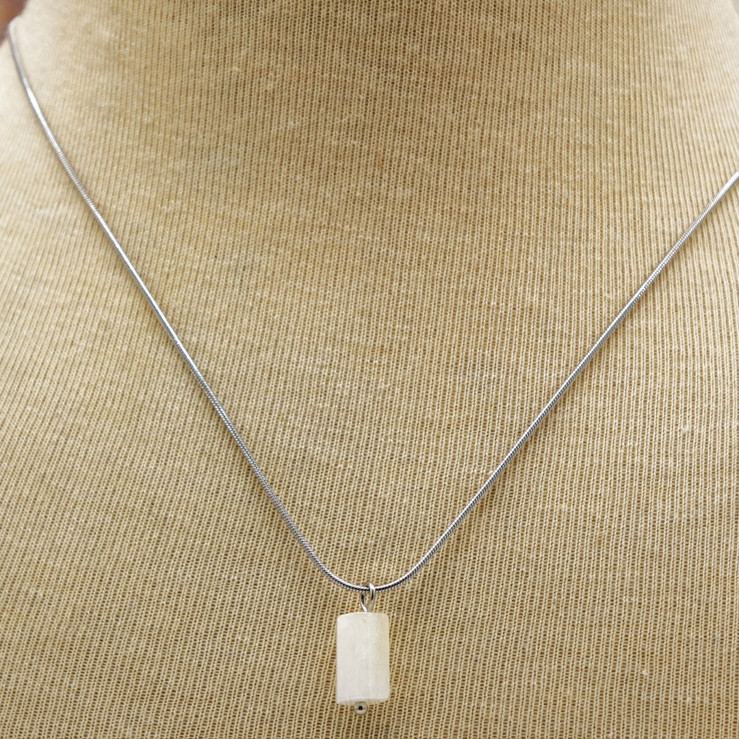 Moonstone Crystal Stone Necklace with Stainless Steel Chain