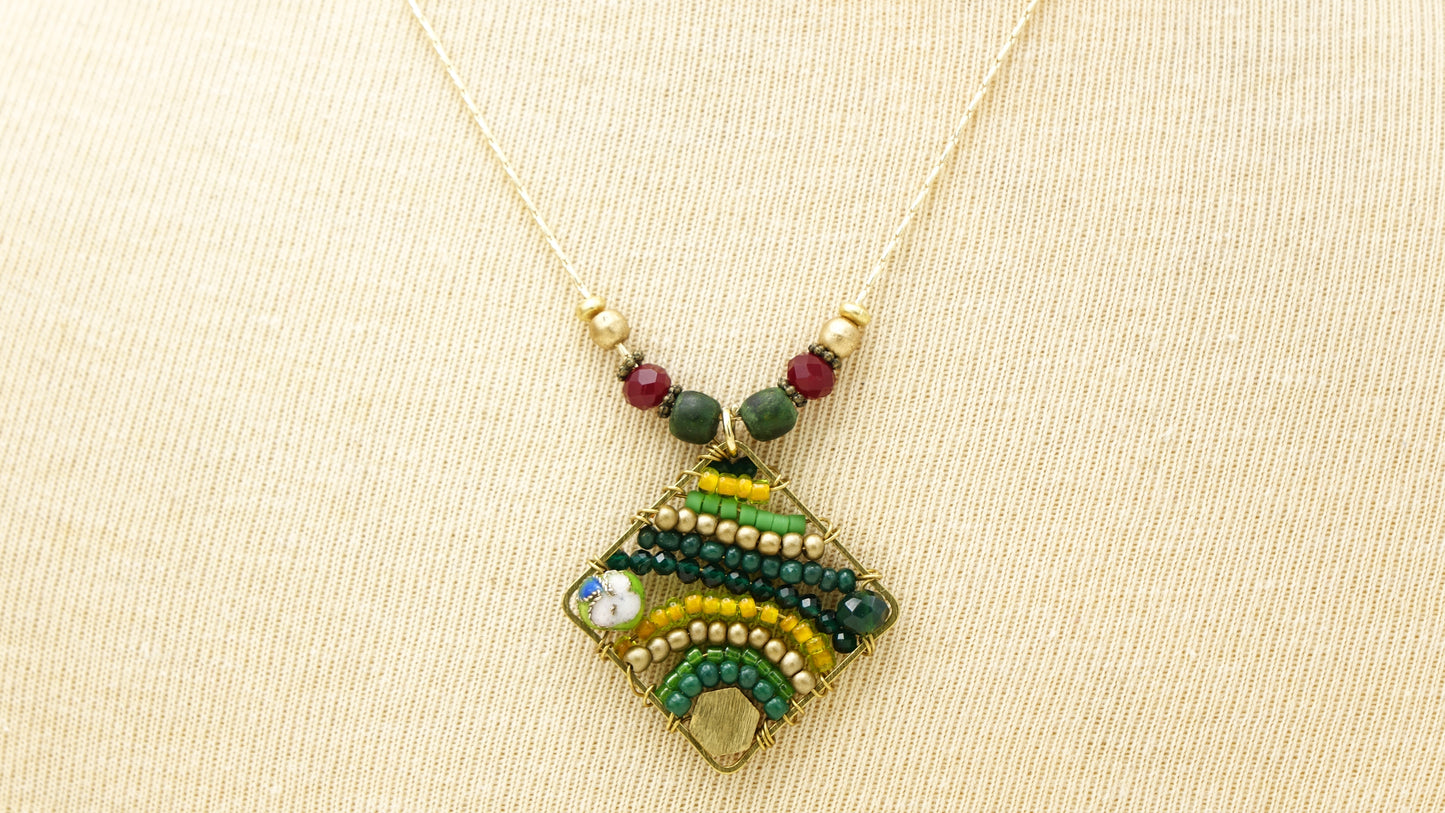 Boho Handwired Necklace - Forest