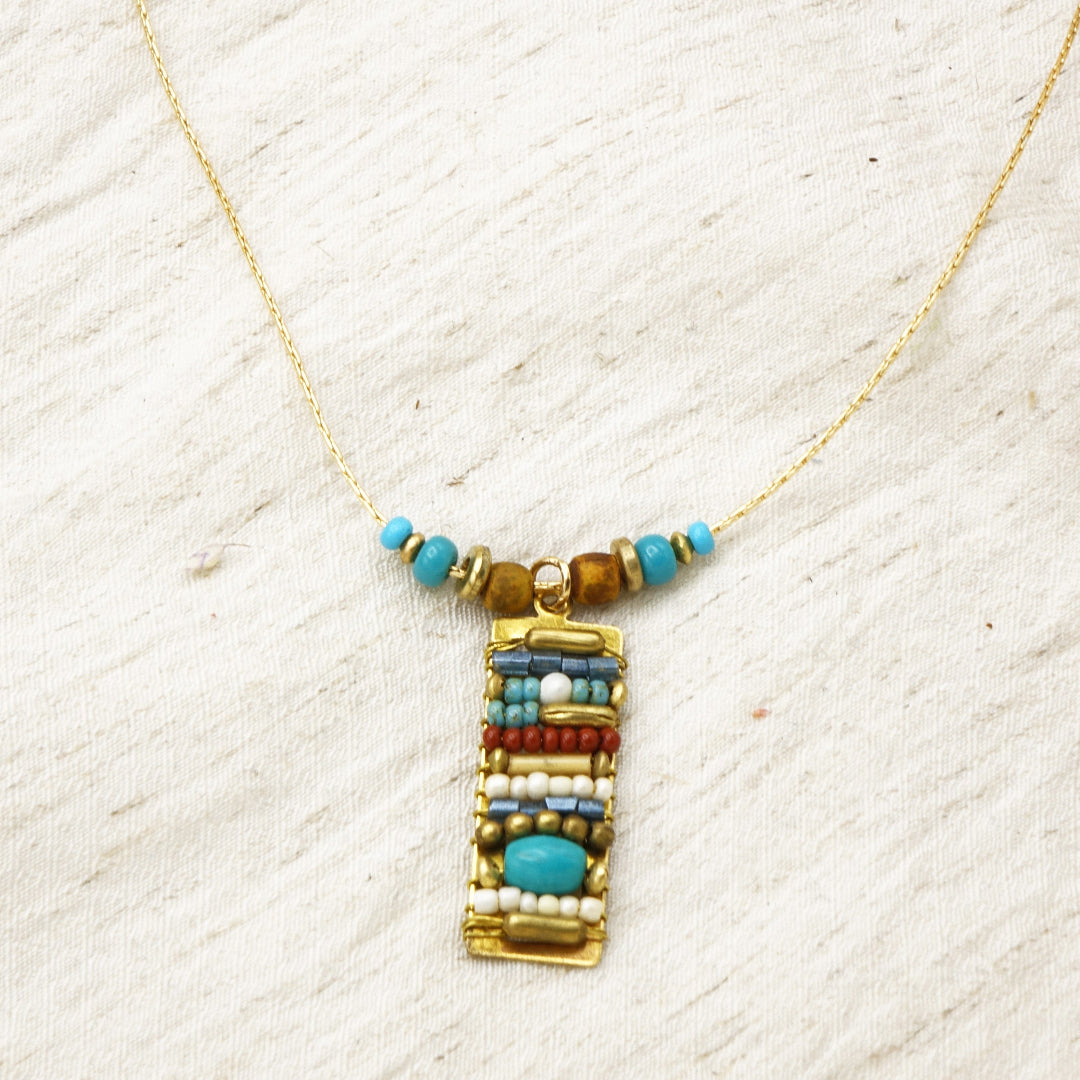 Boho Beaded Handwired Necklace