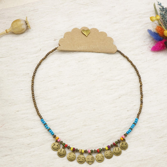 Y2K Beaded Emoji Necklace