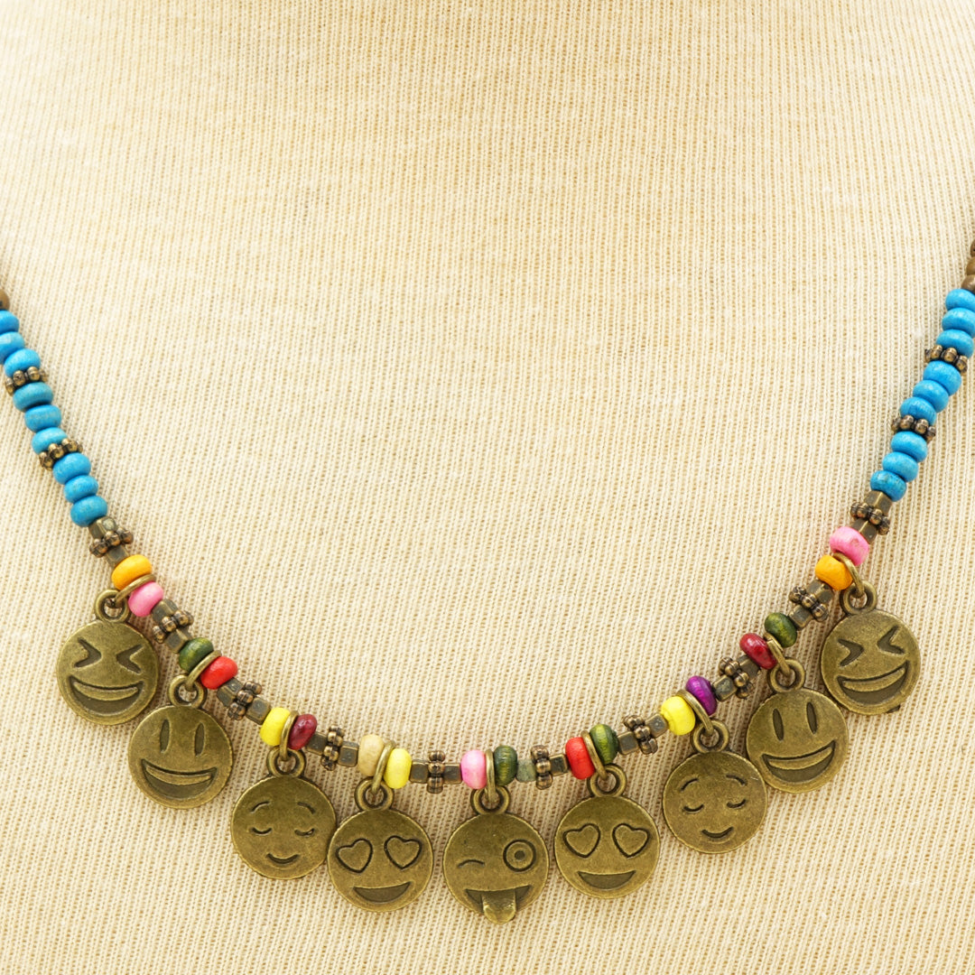 Y2K Beaded Emoji Necklace
