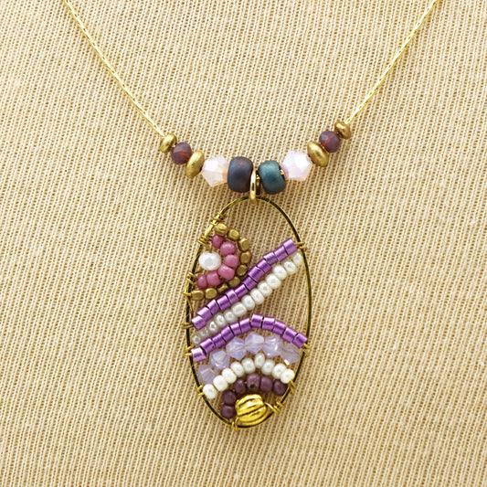 Boho Handwired Necklace - Lavender