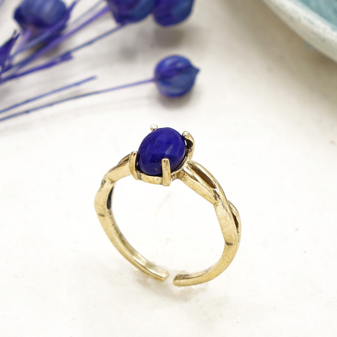 Lapis Lazuli Crystal Stone Ring - Verna Artisan Works