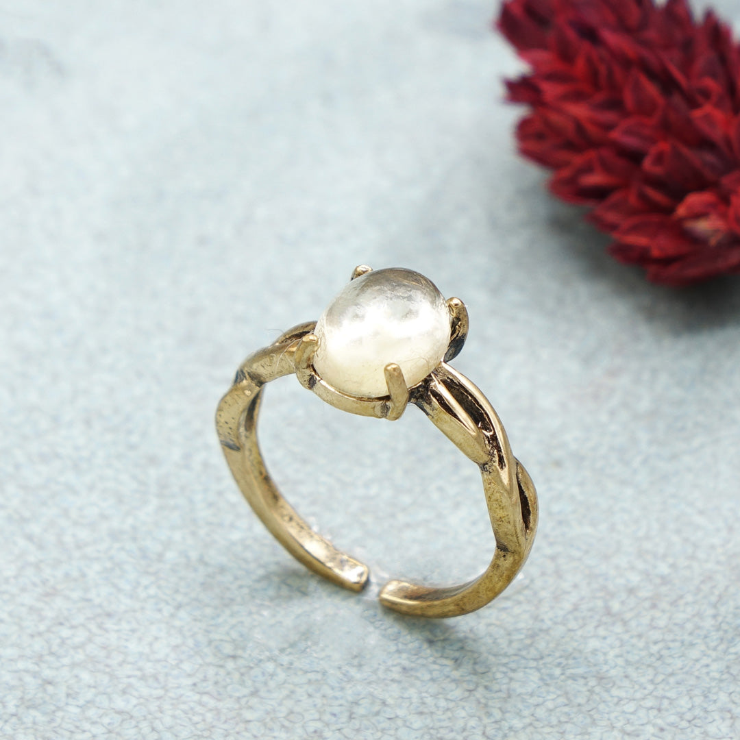 Citrine Crystal Stone Ring