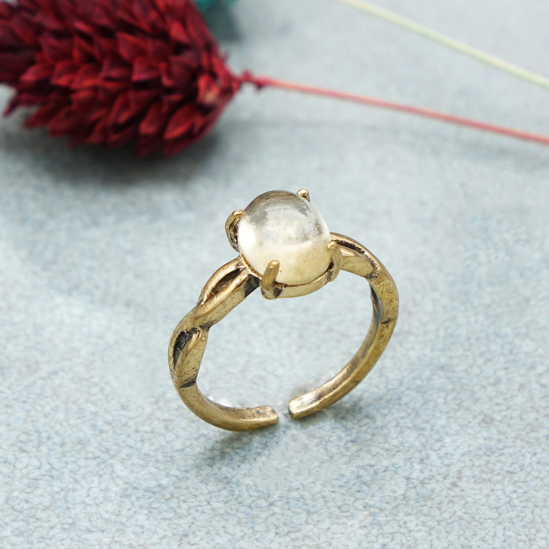 Citrine Crystal Stone Ring