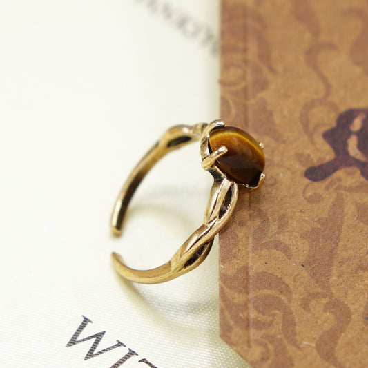 Tiger's Eye Crystal Stone Ring