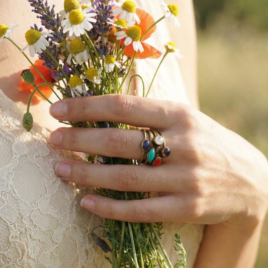 Handcrafted Multi-Gemstone Ring - Verna Artisan Works