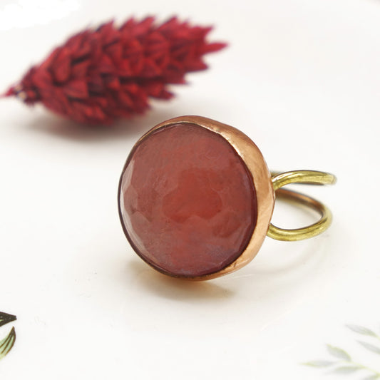 Rose Quartz Adjustable Gemstone Ring