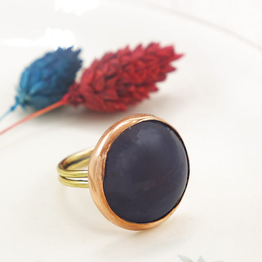 Blue Chalcedony Adjustable Ring