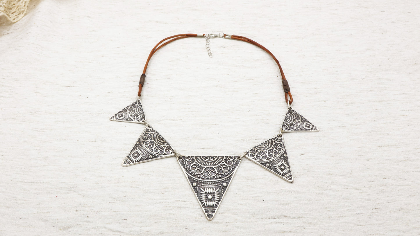 Antique Silver Statement Necklace - Verna Artisan Works