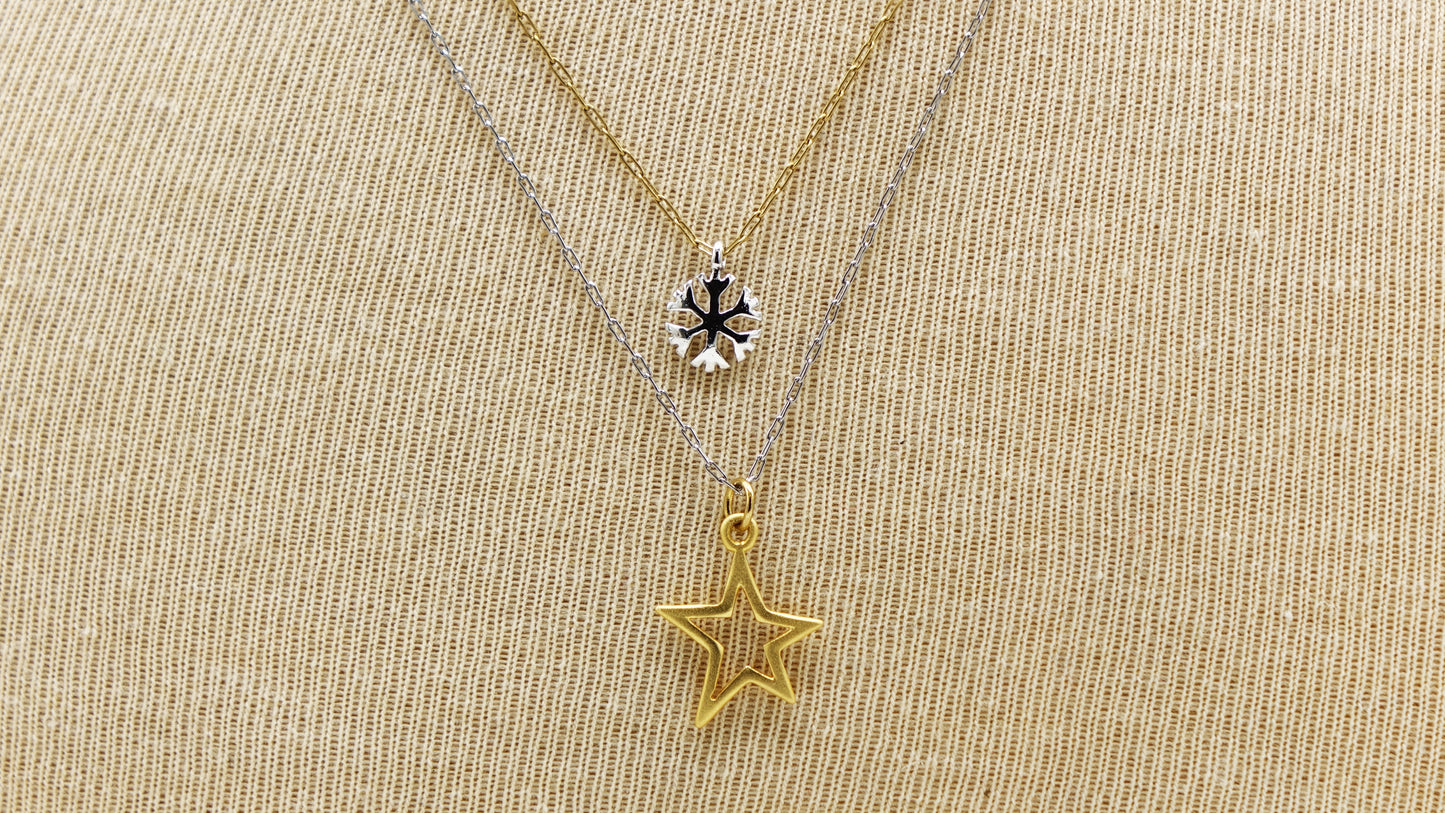 Star and Snowflake Layered Necklace - Verna Artisan Works