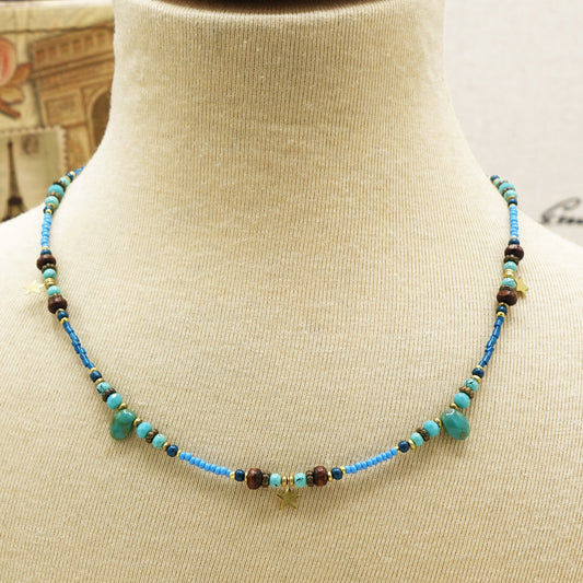 Turquoise Beaded Star Necklace