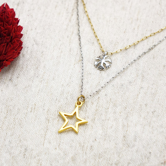 Star and Snowflake Layered Necklace