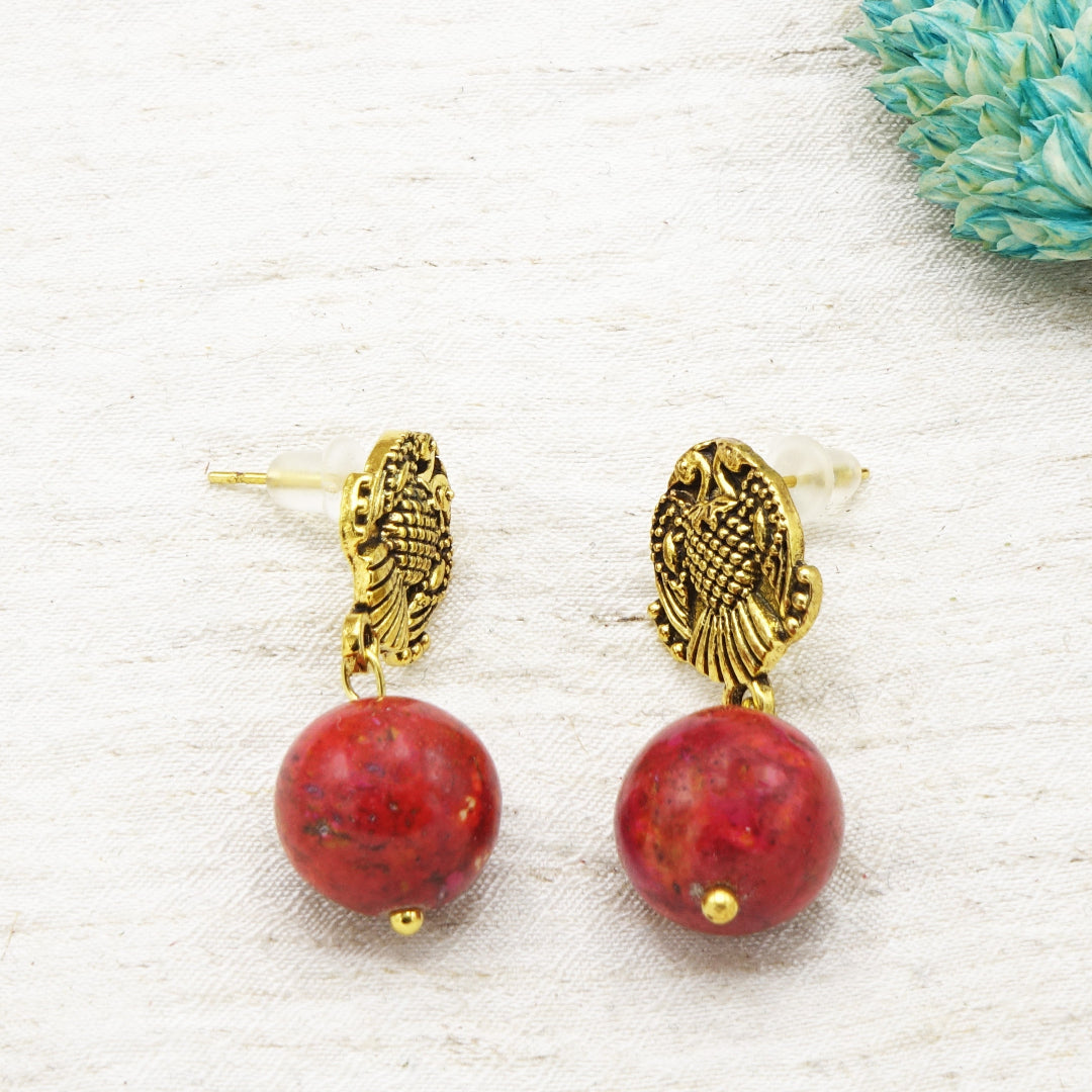 Jade Crystal Stone Earrings