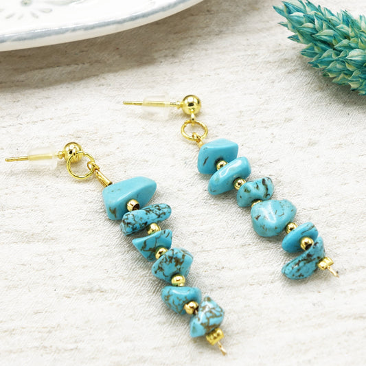 Turquoise Crystal Stone Earrings