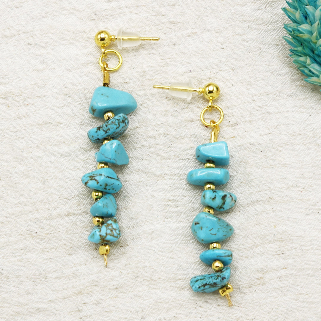 Turquoise Crystal Stone Earrings
