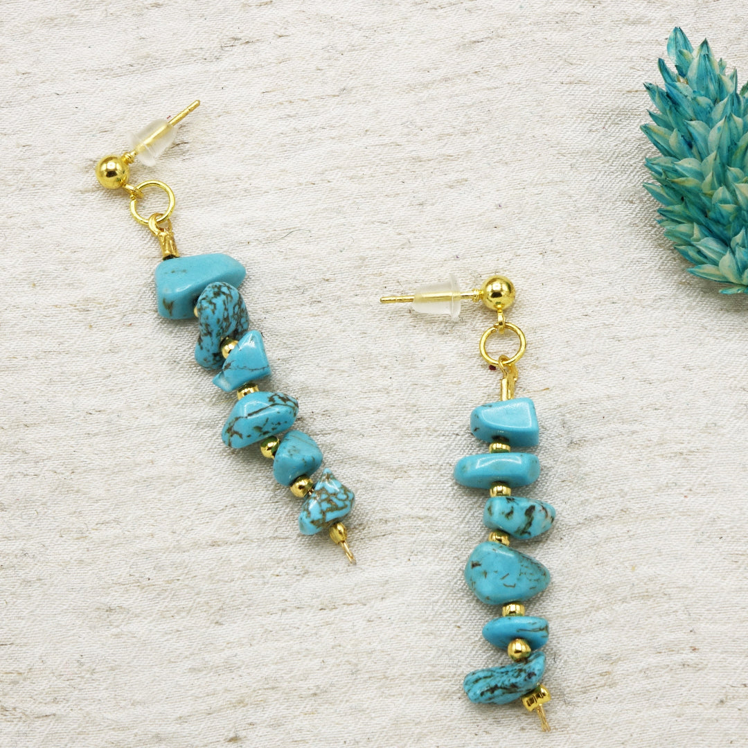 Turquoise Crystal Stone Earrings