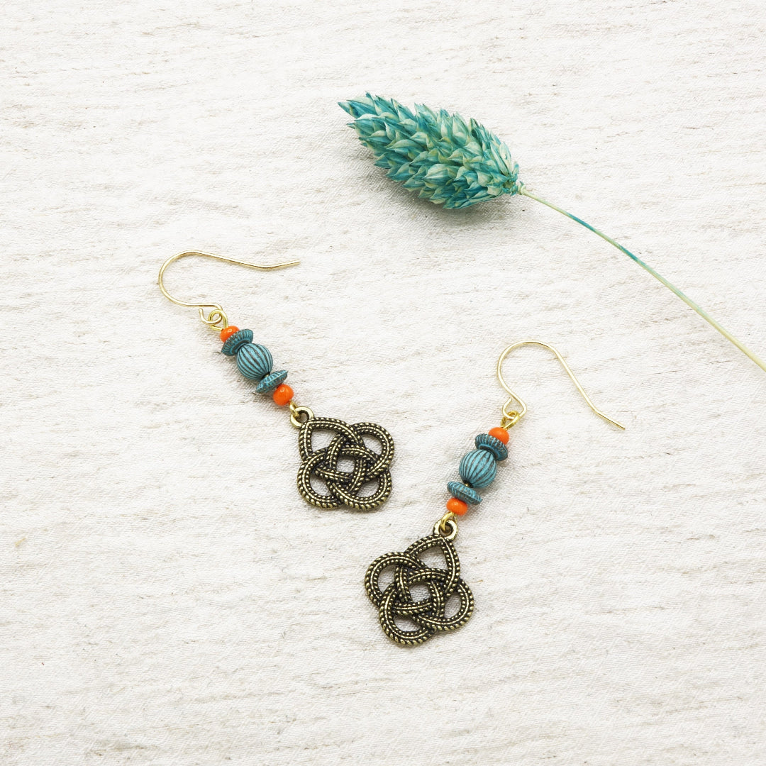 Boho Beaded Sailor's Knot Earring