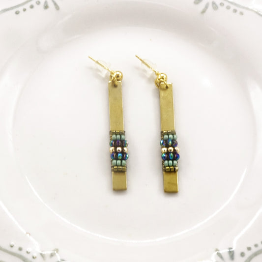 Brass Bar Earrings