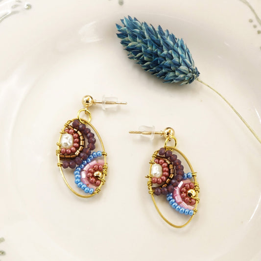 Boho Beaded Handwired Earring