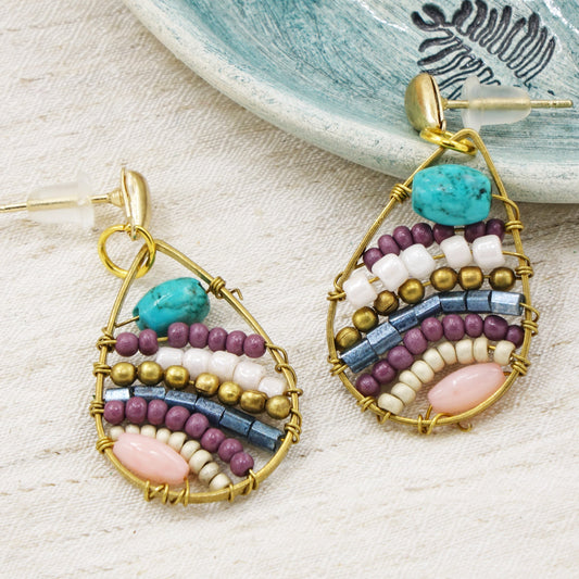 Boho Beaded Handwired Earrings
