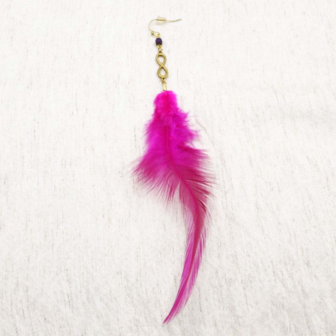 Handcrafted bohemian joyful feather earrings