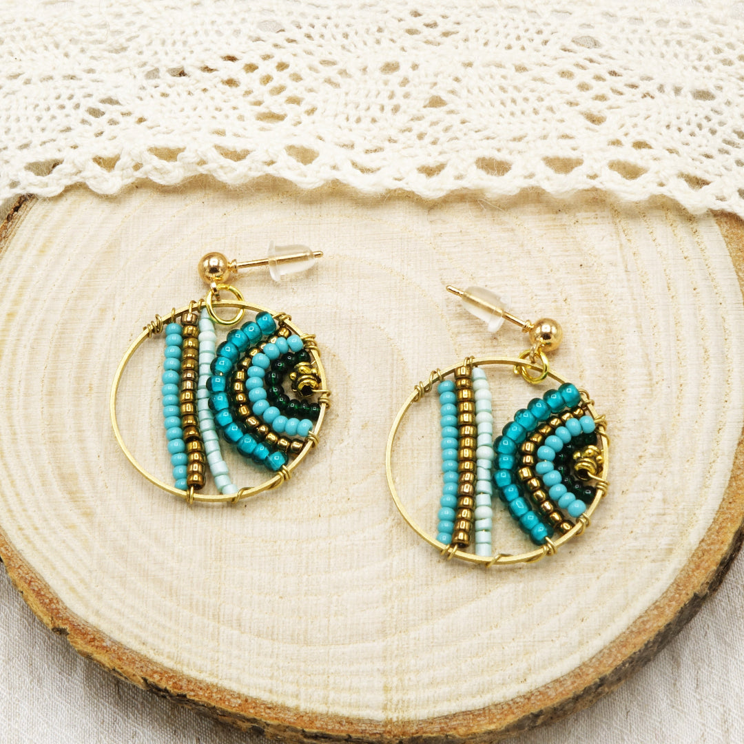 Handwired Boho Beaded Earring