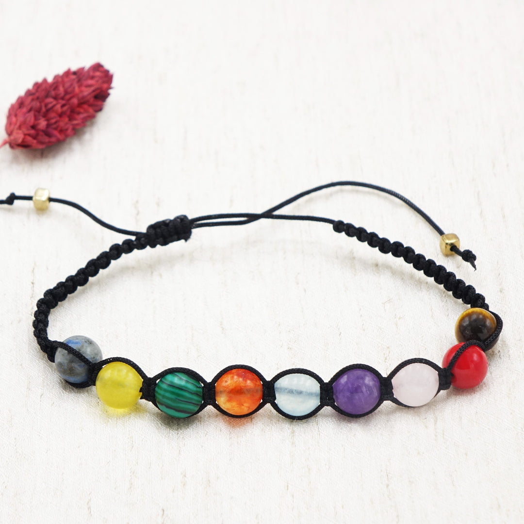 Chakra Macrame Beaded Bracelet