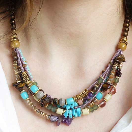 Boho Beaded Ethnic Necklace