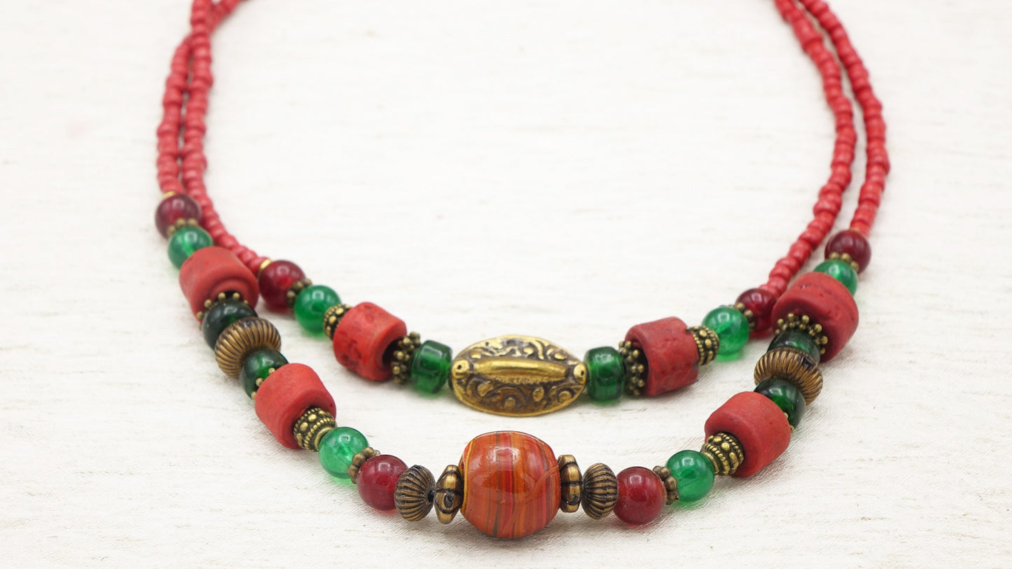 Beaded Christmas Necklace - Verna Artisan Works