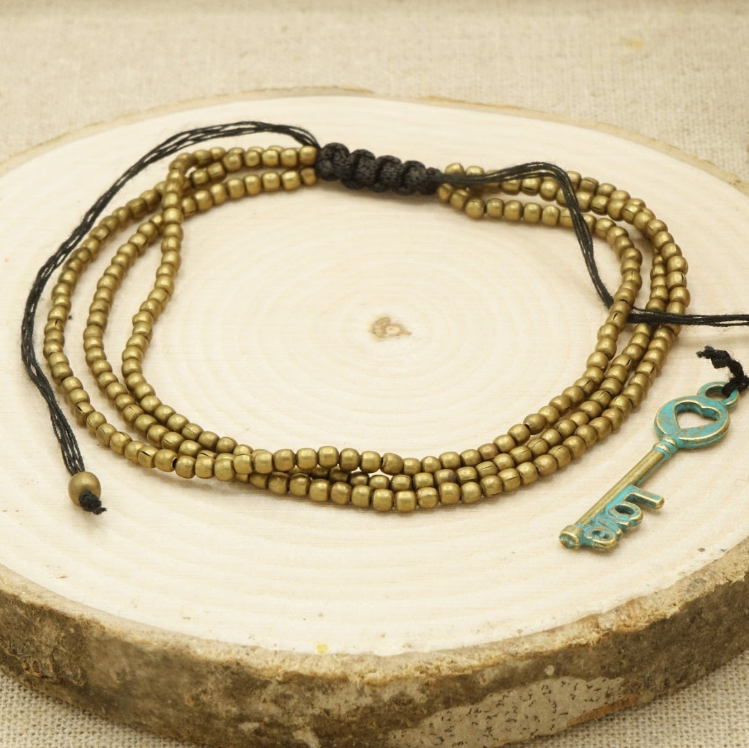 Love Charms Brass Bracelet - Verna Artisan Works
