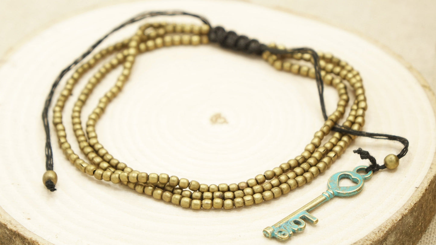 Love Charms Brass Bracelet - Verna Artisan Works