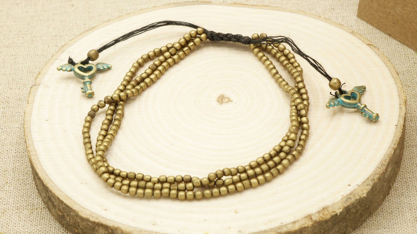 Love Charms Brass Bracelet - Verna Artisan Works