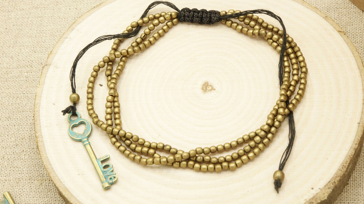Love Charms Brass Bracelet - Verna Artisan Works