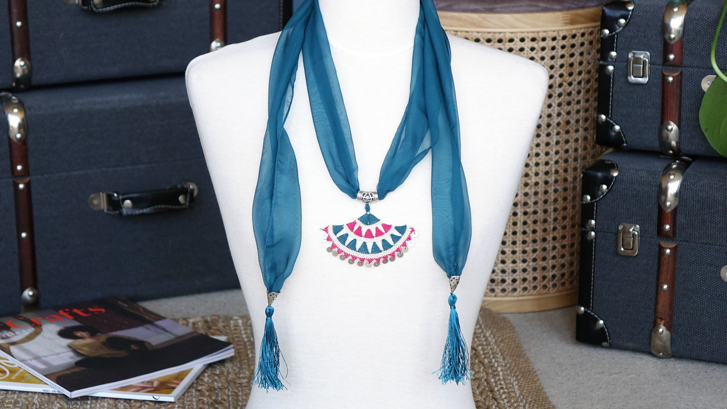 Needle Lace Flower Scarf - Verna Artisan Works