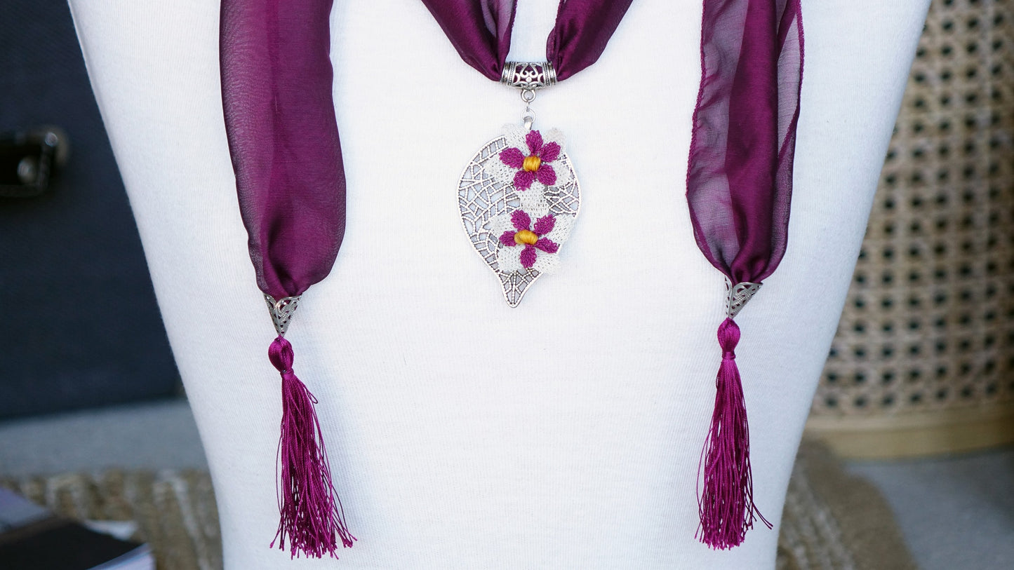 eedle Lace Flower Scarf - Verna Artisan Works