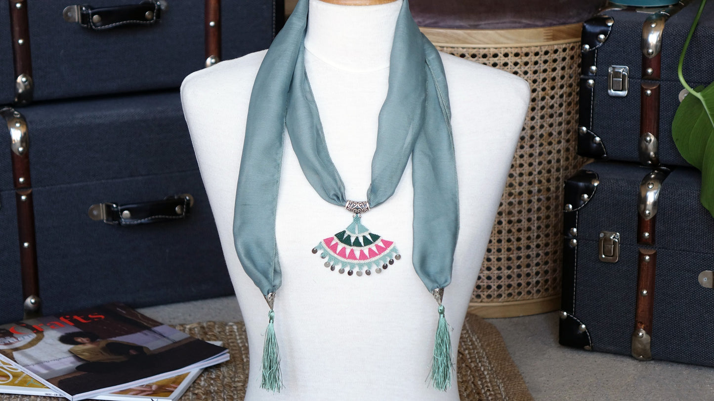 Needle Lace Flower Scarf - Verna Artisan Works