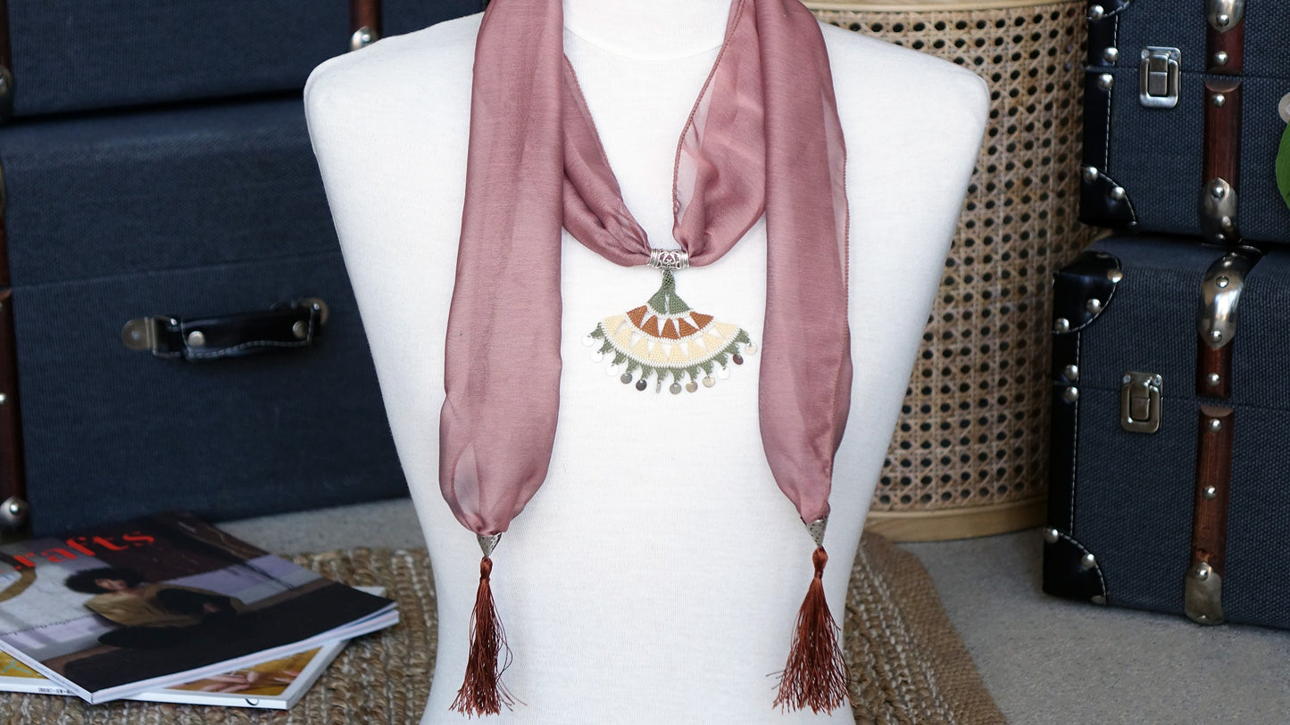 Needle Lace Flower Scarf - Verna Artisan Works