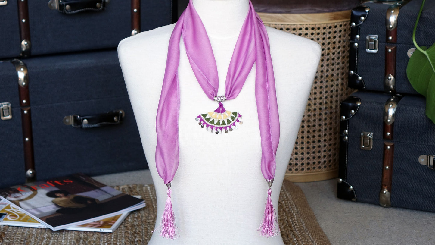Needle Lace Flower Scarf - Verna Artisan Works