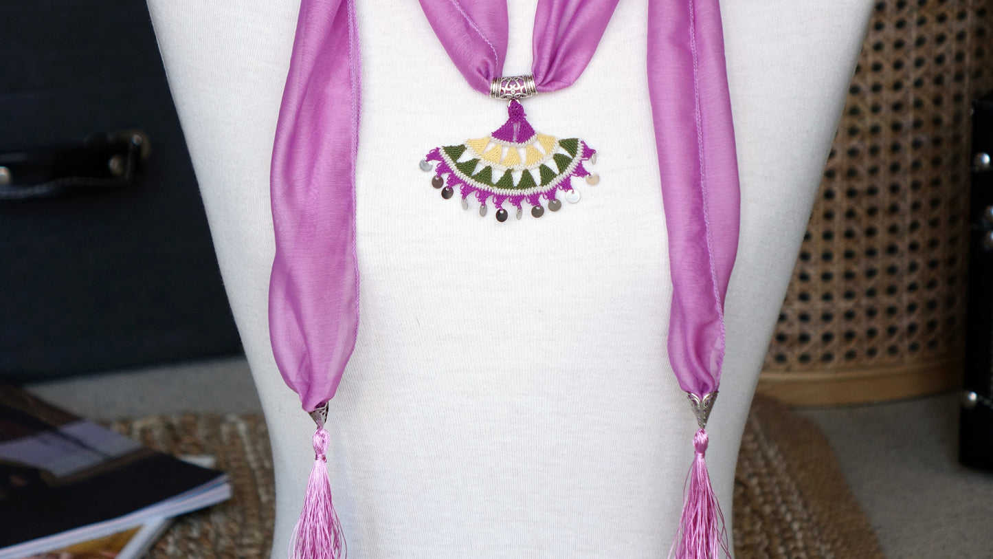 Needle Lace Flower Scarf - Verna Artisan Works
