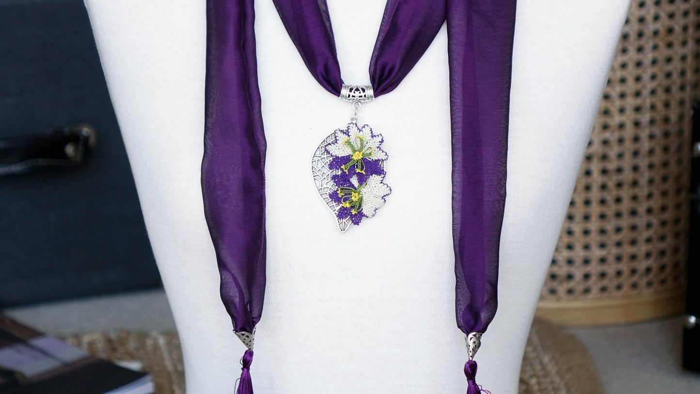 eedle Lace Flower Scarf - Verna Artisan Works