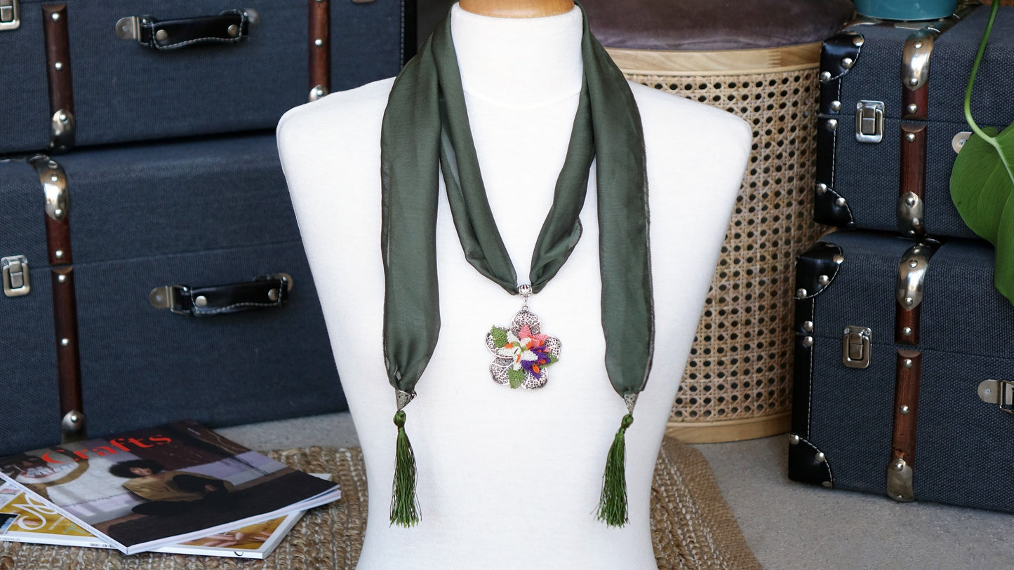 eedle Lace Flower Scarf - Verna Artisan Works