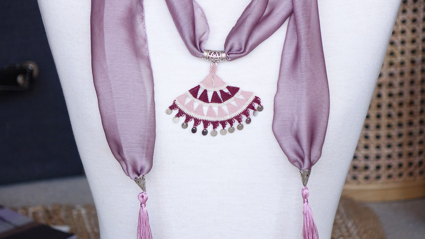 Needle Lace Flower Scarf - Verna Artisan Works