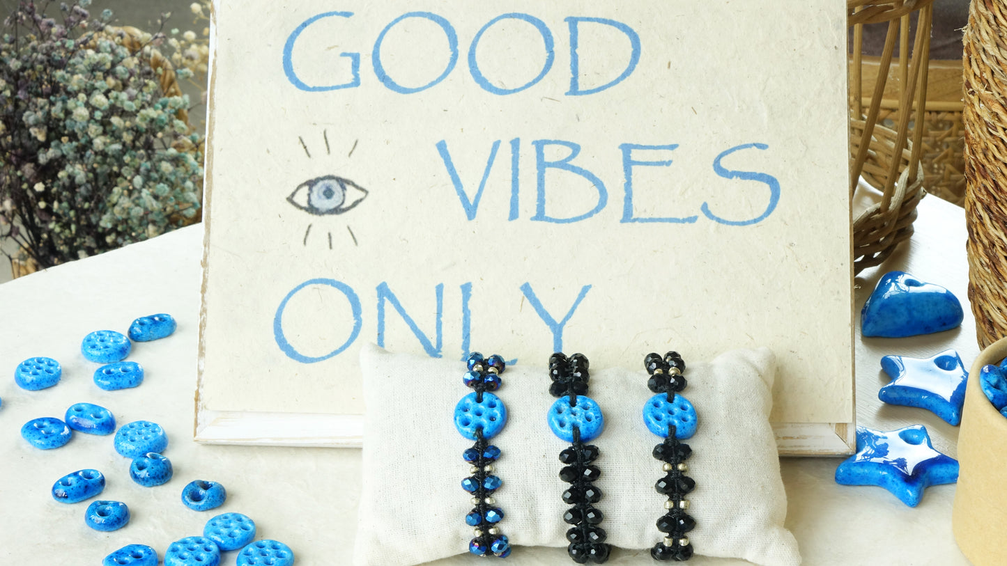 Good Vibes Only Macramé Bracelet - Charm - Verna Artisan Works