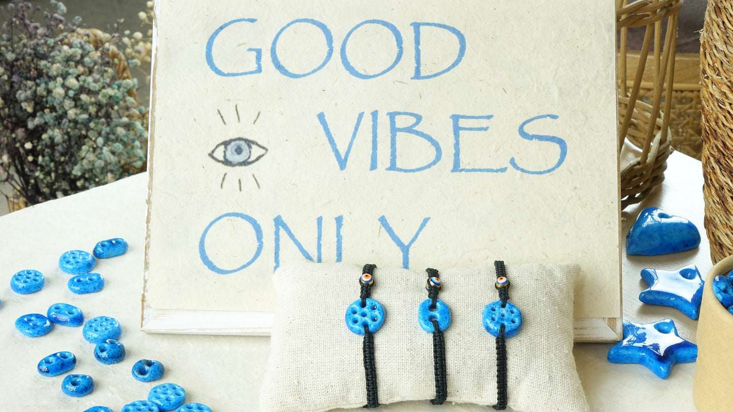Good Vibes Only Macramé Bracelet - Elegant - Verna Artisan Works