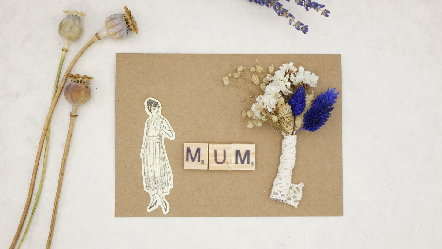 Mini Dried Flowers Bouquet Card - Mother's Day - Verna Artisan Works