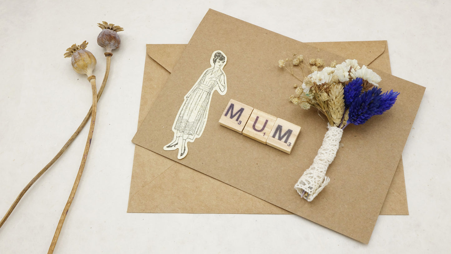 Mini Dried Flowers Bouquet Card - Mother's Day - Verna Artisan Works