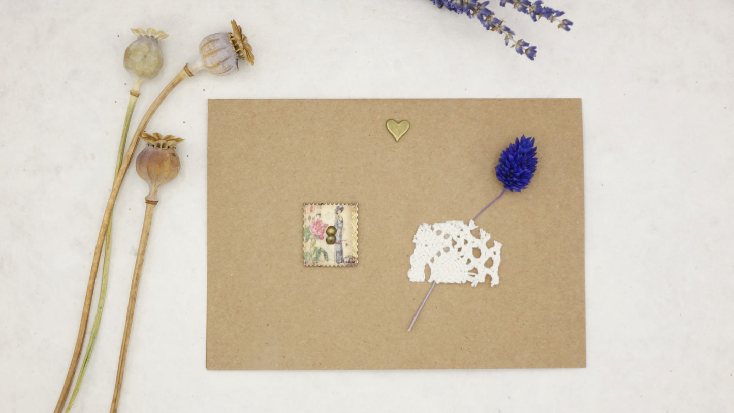 Mini Dried Flowers Bouquet Card - Mother's Day - Verna Artisan Works