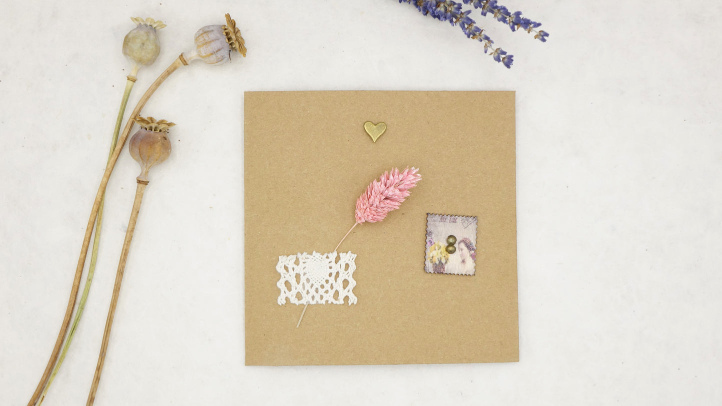 Mini Dried Flowers Bouquet Card - Mother's Day - Verna Artisan Works