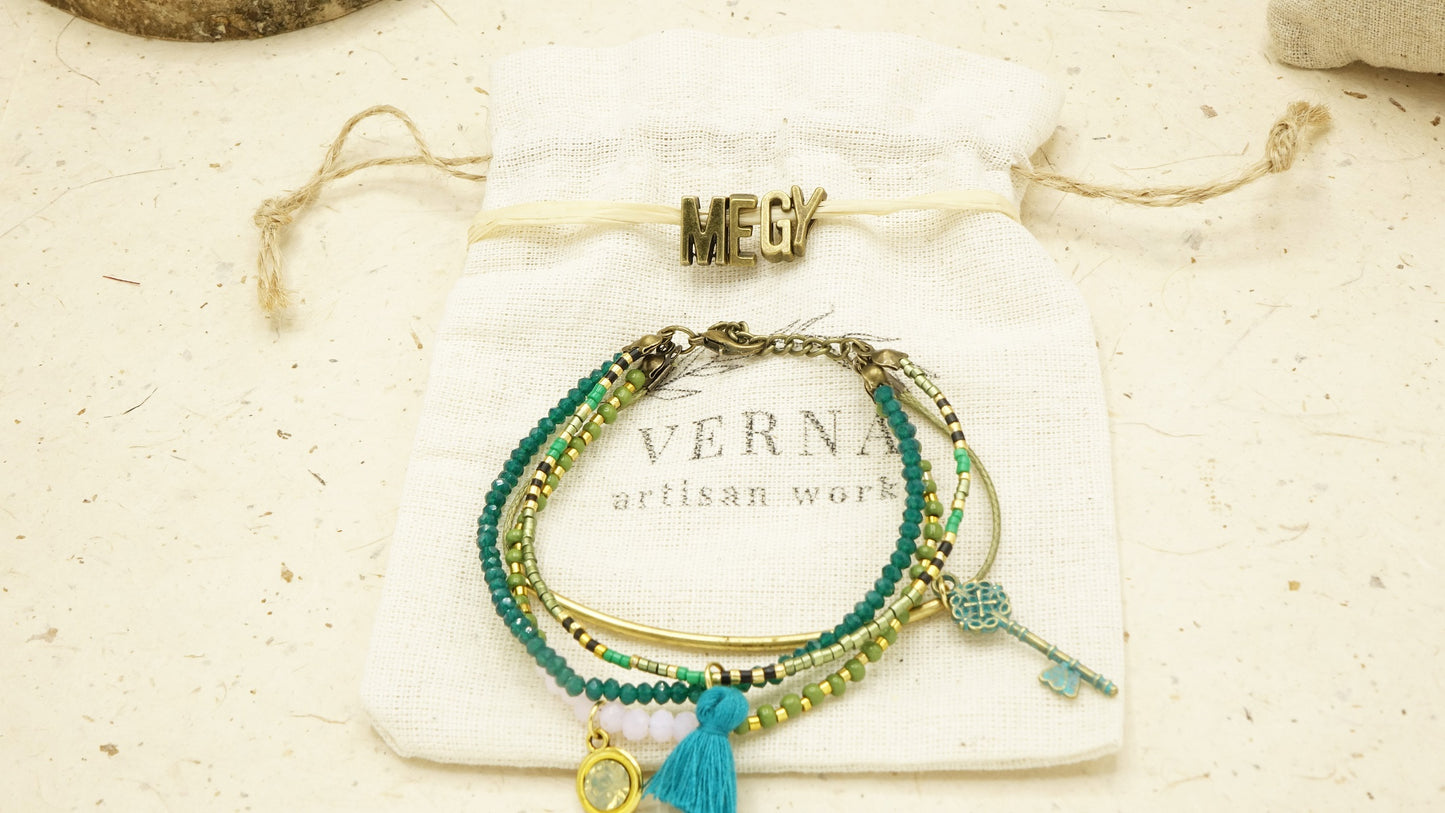 Botanical Style Beaded Tassel Bracelet - Verna Artisan Works